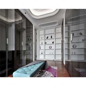 Armoire de chambre à coucher personnalisée en bois laqué beige, style modulable - Product Image 5