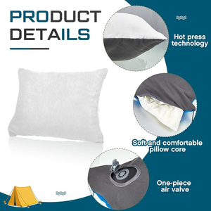 Oreiller de voyage confortable à motif imprimé personnalisé, gonflable et compressible avec rembourrage en mousse, idéal pour le camping et le sommeil - Product Image 3