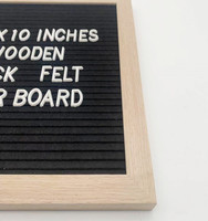 10x10 pouces tableau de lettres en feutre de Message en bois interchangeable noir avec support en plastique