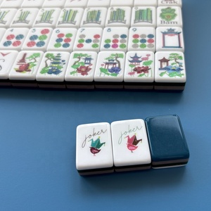 Juego de Fichas de Mahjong Americanas de Acrílico de Lujo, 160 Piezas, Diseño Retro Art Deco, Color Azul Marino, Fichas Profesionales para Noches de Juego - Product Image 3