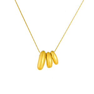 Geometric Pendant Necklace Gold Plated Stainless Steel Clavicle Chain For Women - Product Image 4