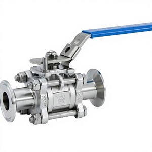 Válvula de Bola Manual Sanitaria de Acero al Carbono sin Retención de 3 Piezas, 200 psi, Conexión NPT, Compatible con ISO/DIN, OEM, Agua, Sanying, 1/2 Puerto - Product Image 3