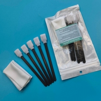 Kit de nettoyage d'imprimante portable avec lingettes en polyester et écouvillons rectangulaires à pointe en mousse noire pour l'élimination de l'encre