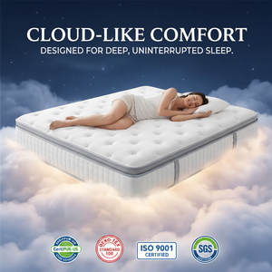 Materasso di Qualità Alberghiera - Schiuma Memory Gel <span class=keywords><strong>e</strong></span> Molle Insacchettate Indipendenti |   Imbottitura Insonorizzante <span class=keywords><strong>e</strong></span> Anti-acaro per un Sonno Confortevole degli Ospiti - Product Image 1