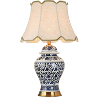 Lampe de table LED moderne et simple en céramique, alimentée par courant alternatif, pour chambre à coucher, lampe de chevet chinoise chaleureuse pour mariage, éclairage de table de nuit