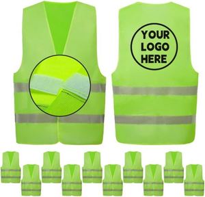 Personalized Safety Vest High Visibility Yellow Reflective Strips for Charity Walks Community Events and Promotional Use - Product Image 1