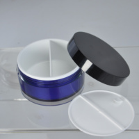 Pot en plastique pour crème cosmétique à double compartiment 50g+50g 100g, pot en plastique acrylique pour crème pour le visage