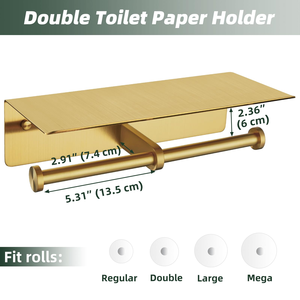 Self Adhesive 304 Stainless Steel Toilet <b>Paper</b> Holder with Shelf Wall Mount Toilet <b>Paper</b> Roll Holder Toilet Roll Holder - Product Image 2