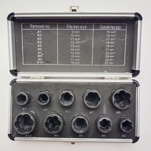 Yili Hardware Socket <b>Extractor</b> <b>Set</b> Metric 9-19 Mm Industrial Grade Carbon Steel Damaged Bolt <b>Screw</b> Remover Tool Kit - Product Image 2