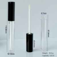 Tube transparent vide pour gloss à lèvres avec bouchon à vis, impression de logo personnalisée, 4 ml