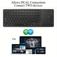 Teclado USB 3.0 Inalámbrico con Retroiluminación y Panel Táctil, Teclado Ergonómico para Android, para Computadora de Escritorio, Portátil, TV Box, 78 Teclas
