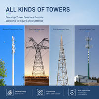 Torre di Protezione contro i Fulmini in Acciaio Zincato per Siti di Telecomunicazioni, Struttura Autoportante con Parapioggia
