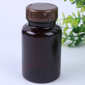 Usine 100cc HDPE flacons de pilules pour emballage de chocolat pharmaceutique ambre brun Boston rond bouteille de médecine en plastique pour animaux de compagnie - Product Image 2