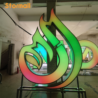 Enseignes électroniques 3D en acrylique à changement de couleur RVB, effet ondulé, effet flamme, enseigne lumineuse personnalisée au néon pour les entreprises et les bars