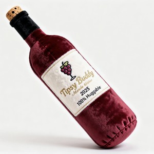 Nuevo juguete de peluche para mascotas con forma de botella de vino, juguete para perros, juguete chirriante para bebés, botella de vino personalizada - Product Image 3