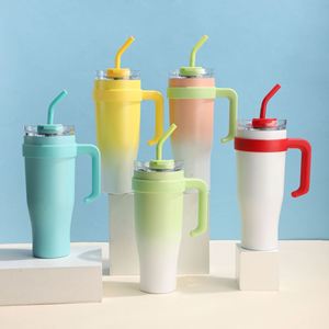 Vaso Térmico de Doble Pared para Viaje en Auto, con Asa, 40oz, Tapa, Pajita, Antideslizante, ODM, OEM, Marca Personalizada - Product Image 5