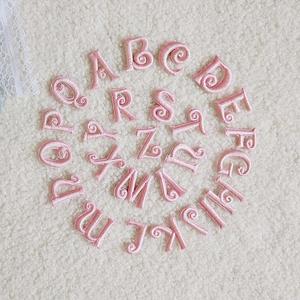 2.5cm Iron on /self Sticker Cute pink Blue Mini Alphabet Letter Patch for Girls Woman - Product Image 1