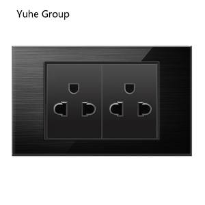 Enchufe de pared de aluminio cepillado gris, sin conexión a tierra, estándar tailandés, con interruptor, puerto USB tipo C para computadora. - Product Image 2