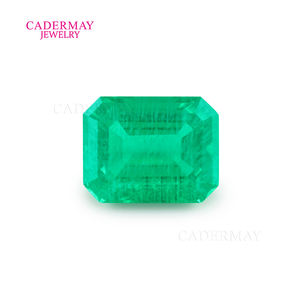 Кадермей, Выращенный в лаборатории изумрудно-кремовый корпус с водяным подогревом, девять цветов, ямбийский лабораторный восьмиугольный Ограненный зеленый драгоценный камень - Product Image 2