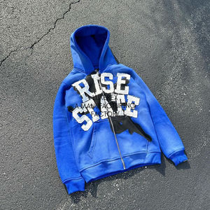 Felpa da Uomo con Cappuccio Stile Pullover Tinta Unita Basic, Tessuto French Terry Oversize, Personalizzabile con Stampa e Ricamo Patch, Stile Streetwear Y2K di Tendenza - Product Image 4