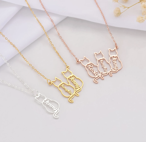 Vente chaude à la mode <span class=keywords><strong>personnalisé</strong></span> nommé <span class=keywords><strong>chat</strong></span> en acier inoxydable pendentif <span class=keywords><strong>collier</strong></span> <span class=keywords><strong>personnalisé</strong></span> forme animale croix accessoire de mode <span class=keywords><strong>personnalisé</strong></span> - Product Image 3