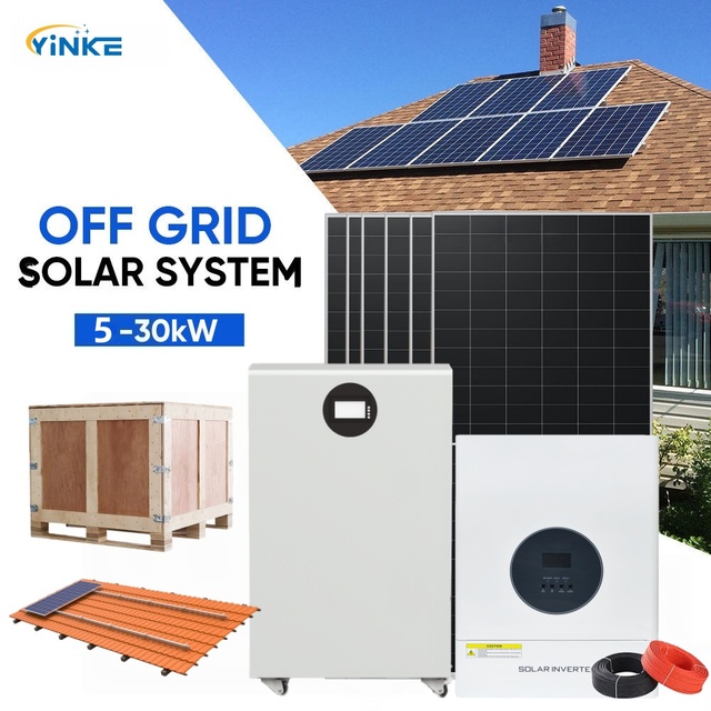 High Quality Off-grid Solar Power System 5-20KW Hybrid MPPT Monocrystalline 600W Panels Lithium/Ion Lead-acid Batteries Whole