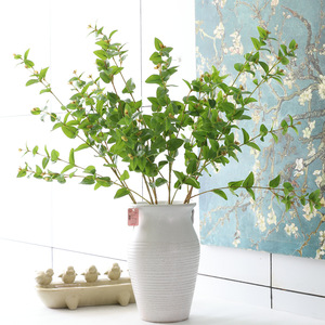 Haute qualité vraie touche vert eucalyptus fleur argent feuilles branches artificielles tiges de feuilles pour la maison nouvel an mariage - Product Image 3
