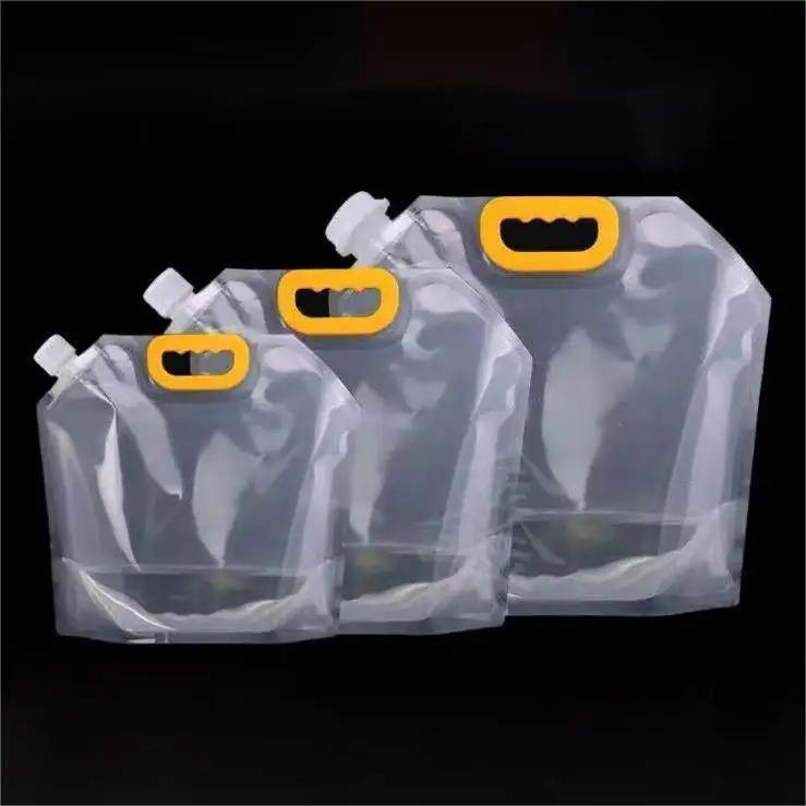 Pochettes de stockage d'eau de boisson en plein air sans BPA de 5l, sacs à bec en plastique transparents