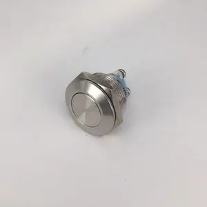 Anti-Vandal Waterproof Momentary Stainless Steel Push Button Switch IP67 Flat Type with 22mm Mounting Hole 250V Max Voltage