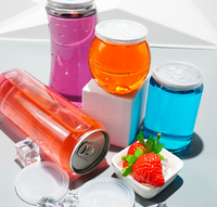 Boîtes de boisson transparentes pour animaux de compagnie, boîtes en plastique pour animaux de compagnie, machine à sceller les bouteilles, logo personnalisé, boîtes pour animaux de compagnie pour boissons avec couvercle