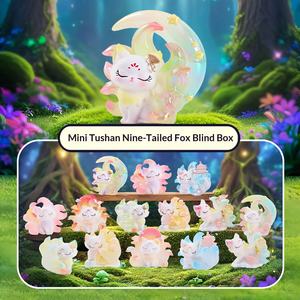 Mini figurine Tu Shan Renard à neuf queues authentique, boîte mystère, en PVC, ornements mignons, style dessin animé, mythologie nationale, fait main, cadeau d'anniversaire - Product Image 3