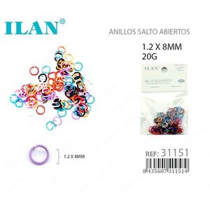 Anelli aperti Ilan 1,2x8mm 20g per la creazione di gioielli - Product Image 1