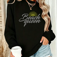 Transferts thermocollants personnalisés en strass pour T-shirts, motif plage estivale