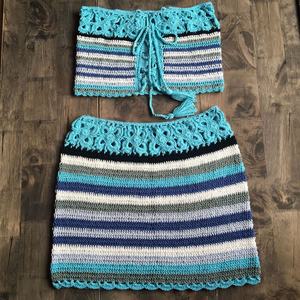 Traje de Baño de Dos Piezas Hecho a Mano con Crochet, Bikini sin Tirantes de Alta Calidad Personalizado, Ropa de Playa Tejida para Mujer - Product Image 3