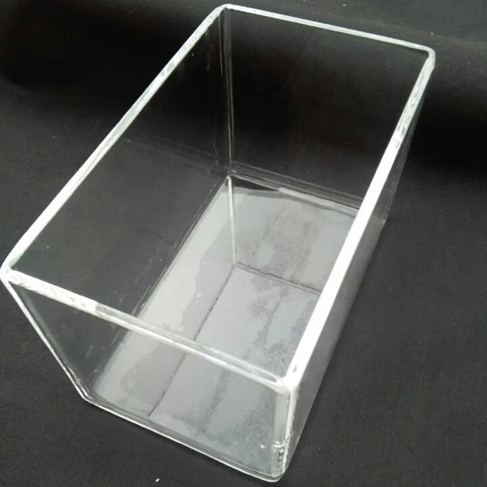 Aangepaste Hoge Zuiverheid Fused Silica Quartz Glas Tank/Container