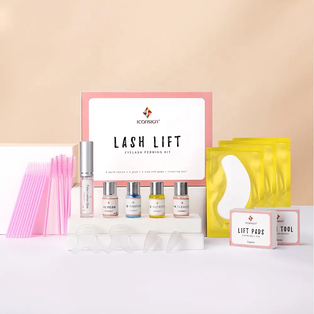 Iconsign pestaas lash lifting kit produttore originale kit di laminazione permanente per ciglia alla cheratina con nuovi strumenti private label