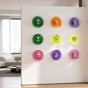 Poupées en acrylique, présentoir de figurines rondes murales, présentoir suspendu, boîte aveugle, support de rangement, multi-couleurs en stock - Product Image 3