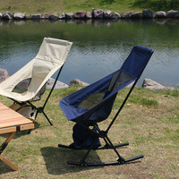 Fauteuil à bascule pliable en alliage d'aluminium Zentopia, dossier haut, inclinable, portable, pour l'extérieur, vente en gros