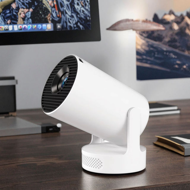 Smart Android TV Mini Projector Hy300 Ultra Native 720P 170 ANSI Lumens Long Battery Life WiFi Portable Home Cinema