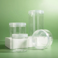 Pots en plastique PET de qualité alimentaire d'usine Offre Spéciale 100ml 200ml 250ml 300ml 500ml 1000ml pots à épices transparents avec couvercles pour emballage alimentaire