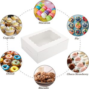 Bánh trắng hộp cookie với cửa sổ thân thiện với môi vật liệu tái chế bao bì cho sô cô la dâu tây bánh ngọt kẹo bánh rán - Product Image 2