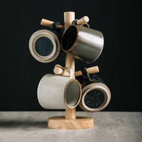 Offre Spéciale tasse de thé au lait en poterie de style japonais glaçure réactive tasse à café en céramique avec logo personnalisé en vrac en gros