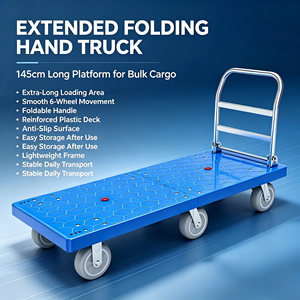 Carretilla de Transporte Plana Extra Grande de 145 cm con 6 Ruedas Suaves, Resistente, para Almacén y Carga - Product Image 1