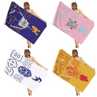 Serviette de plage personnalisée très vendue avec logo en perles, idéale pour les vacances d'été à la plage