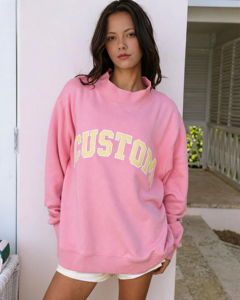 Sudadera de Algodón Oversize con Cuello Alto y Logotipo Personalizado Bordado, Manga Larga, Lisa, de Alta Calidad, Estilo Casual, OEM - Product Image 1