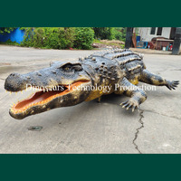 Modèle de crocodile animatronique personnalisé pour parc d'attractions, robot animal automatique à marche autonome