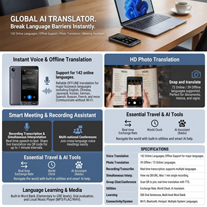Machine de traduction intelligente Android - Entrée de <span class=keywords><strong>texte</strong></span> et conversion vocale, traduction de chat de groupe multilingue avec diffusion vocale TTS - Product Image 3