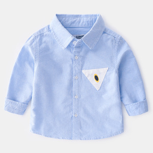 Compre Directamente al Fabricante Chino Ropa de Primavera para Niños Camisa de Manga Larga de Algodón Oxford de Color Sólido Impermeable y Resistente al Viento Estilo Japonés - Product Image 3