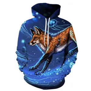 Hot Sale Custom Anime Pullover Fashion Streetwear Full 3D Animal Print Sublimation Men's Sweatshirts Hoodies