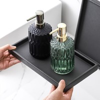 Bouteille Distributrice en Verre Rechargeable Écologique 400ml pour Désinfectant pour les Mains, Shampooing, Lotion – Idéale pour la Maison, les Hôtels et les Salles de Bain